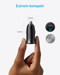 Anker Kfz-Ladegerät 30 W, 2 Ports (USB-C + USB-A), PPS, MultiProtect – Schwarz – Bild 04