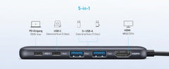 Anker 332 USB-C Hub 5-in-1, HDMI 4K, 3x USB 5 Gbit/s, 100 W PD – Schwarz – Bild 03