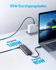 Anker 332 USB-C Hub 5-in-1, HDMI 4K, 3x USB 5 Gbit/s, 100 W PD – Schwarz – Bild 04