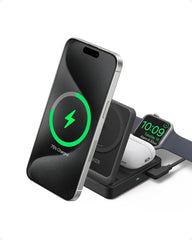 Anker MagGo 3-in-1 Ladestation faltbar, Qi2 15 W, MagSafe-kompatibel, inkl. 40 W Netzteil – Schwarz - anker-b2557311-01.jpg