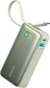 Anker Nano Powerbank 10.000 mAh, 30 W, integriertes USB-C-Kabel, Farbdisplay – Grün - anker-nano-powerbank-30w-gruen-a1259g61-01.webp