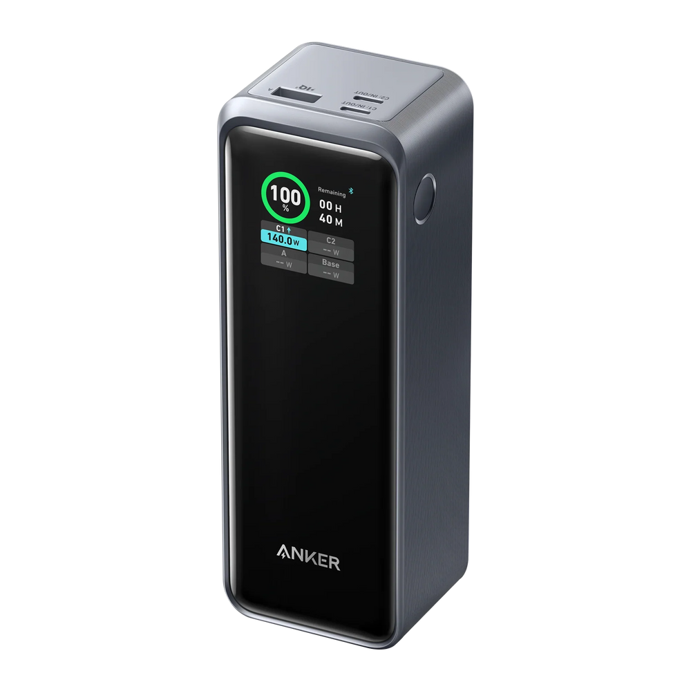 Anker Prime Powerbank 27.650 mAh, 250 W, 3 Anschlüsse, Smart-Display und App-Steuerung – Schwarz/Silber - anker-prime-powerbank-27650mah-250w-a1340012-01.webp