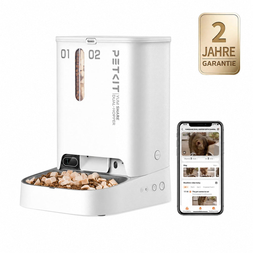 PETKIT YumShare Dual-Hopper Futterautomat mit 1080p-Kamera, 5 L Doppelbehälter, App-Steuerung - petkit-6975069302713-01.jpg