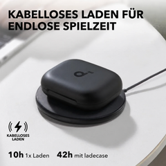 Schwarzes AeroFit 2 Ladecase mit kabellosem Laden, 10 Stunden und 42 Stunden mit Ladecase