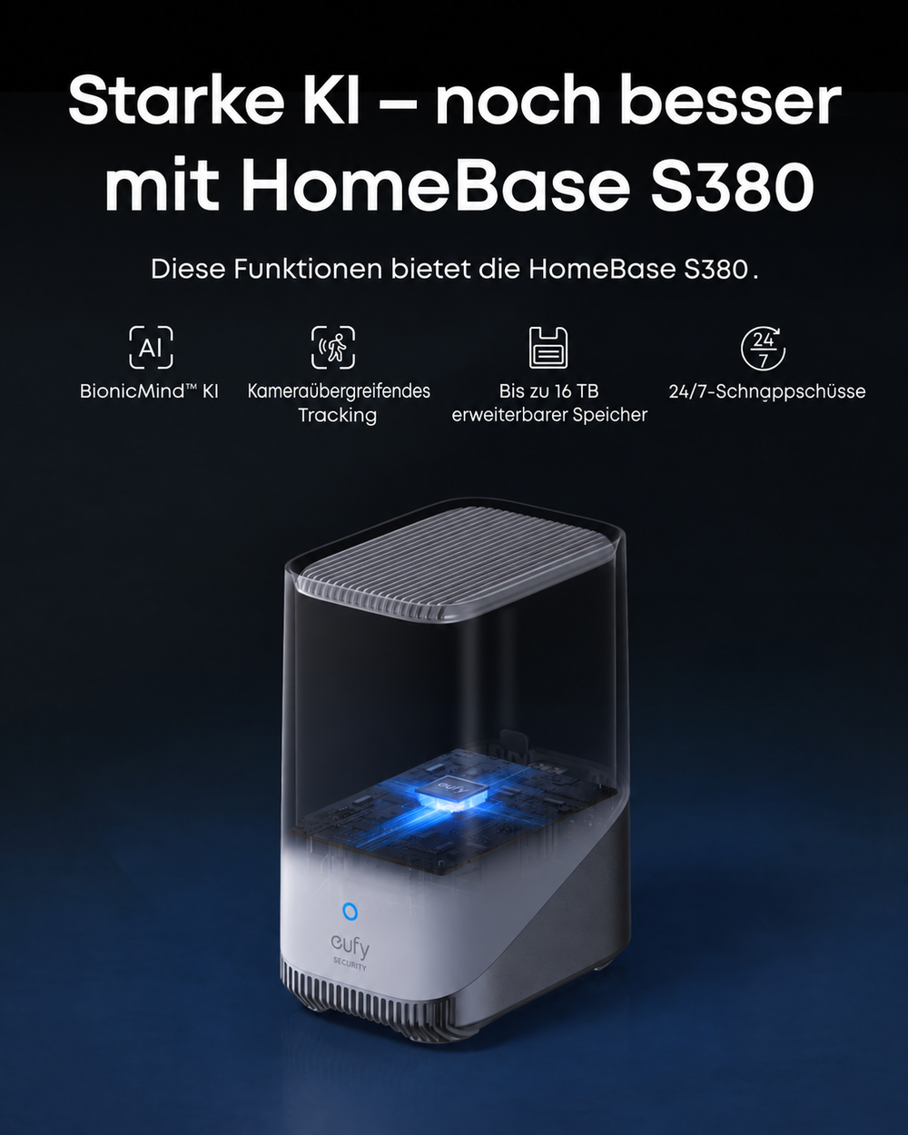 HomeBase S380 mit BionicMind KI und erweiterbarem Speicher