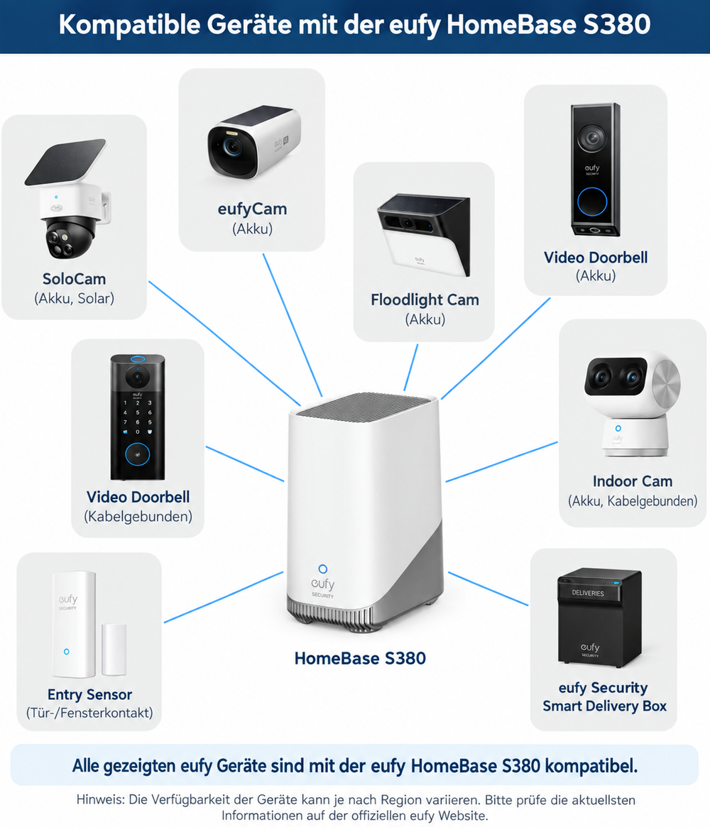 eufy HomeBase S380 – kompatible Geräte