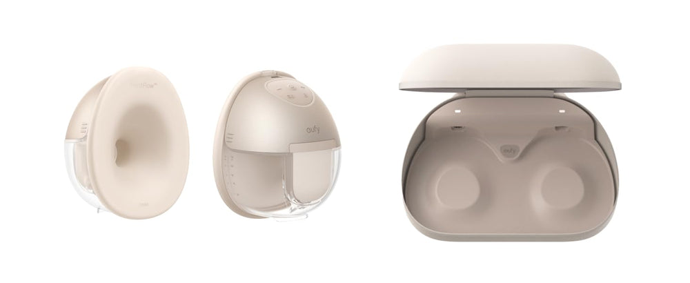 eufy S1 Pro Milchpumpe mit Ladecase – technische Ansicht