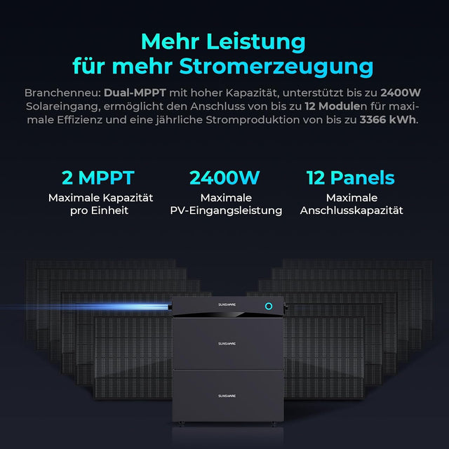 Sunshare Bundle Glory 800W-2kWh Set für Geländer-Balkon - 0% MwSt. gem. § 12 Abs. 3 UStG