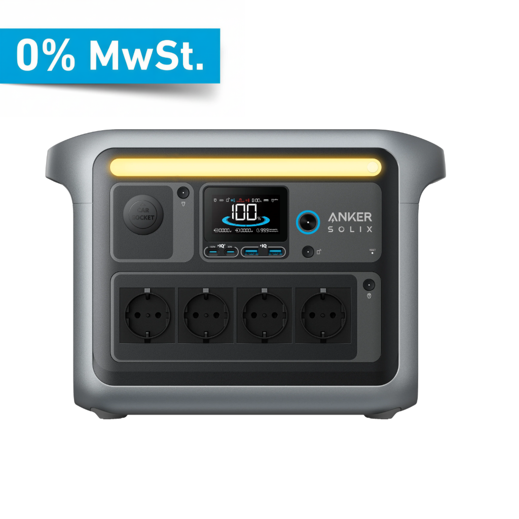 Anker SOLIX C1000X Tragbare Powerstation - 1056Wh | 1800W - 0% MwSt. gemäß § 12 Abs. 3 UStG