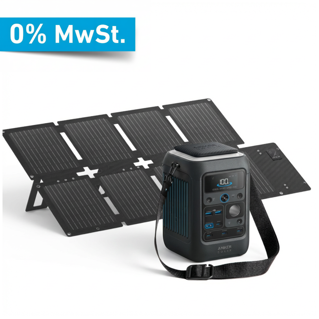 ANKER SOLIX C300X DC + PS60 Powerstation & Solarpanel Set - 0% MwSt. gemäß § 12 Abs. 3 UStG