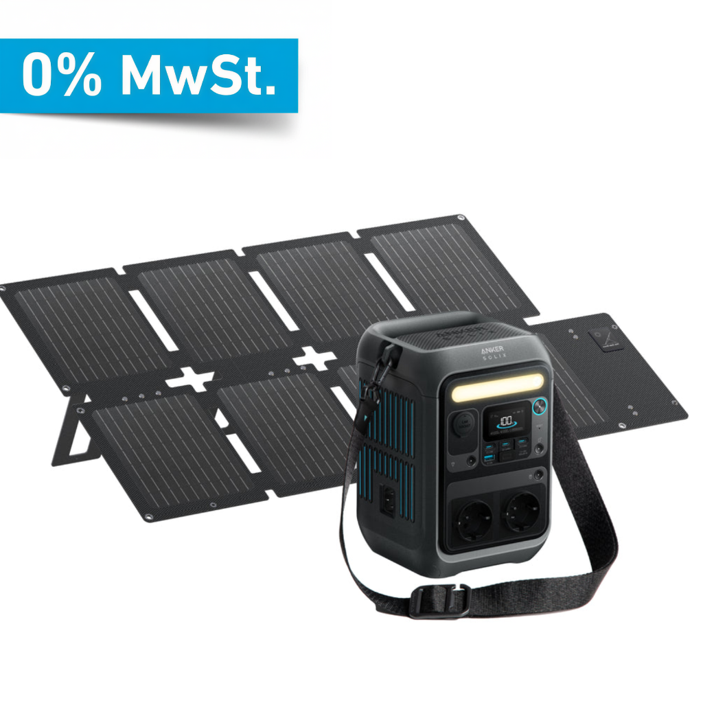 Anker SOLIX C300X + PS60 Powerstation & Solarpanel Set - 0% MwSt. gemäß § 12 Abs. 3 UStG