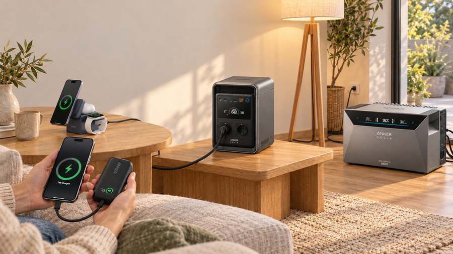 EcoFlow STREAM Ultra X mit Solarmodulen auf einem modernen Balkon