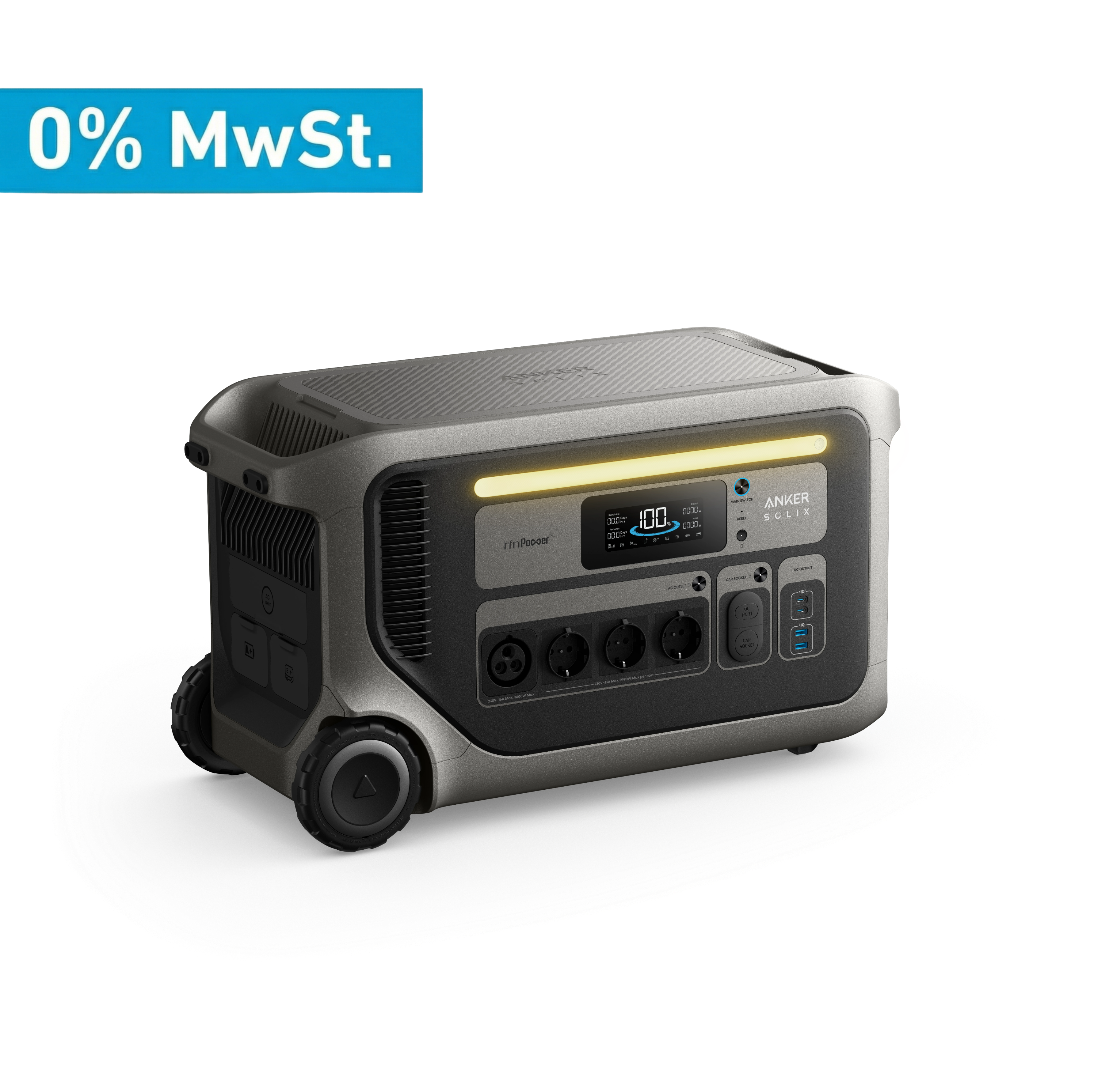 Anker SOLIX F3000 Tragbare Powerstation - 0% MwSt. gemäß § 12 Abs. 3 UStG