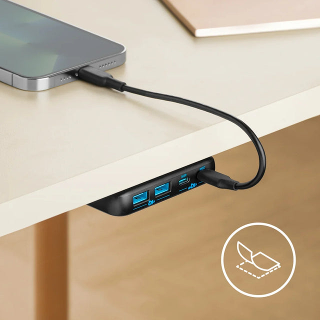 Anker PowerPort Atom III Slim 65 W Tischladegerät, 4 Ports (2x USB-C, 2x USB-A), GaN, PPS – Schwarz – Bild 10