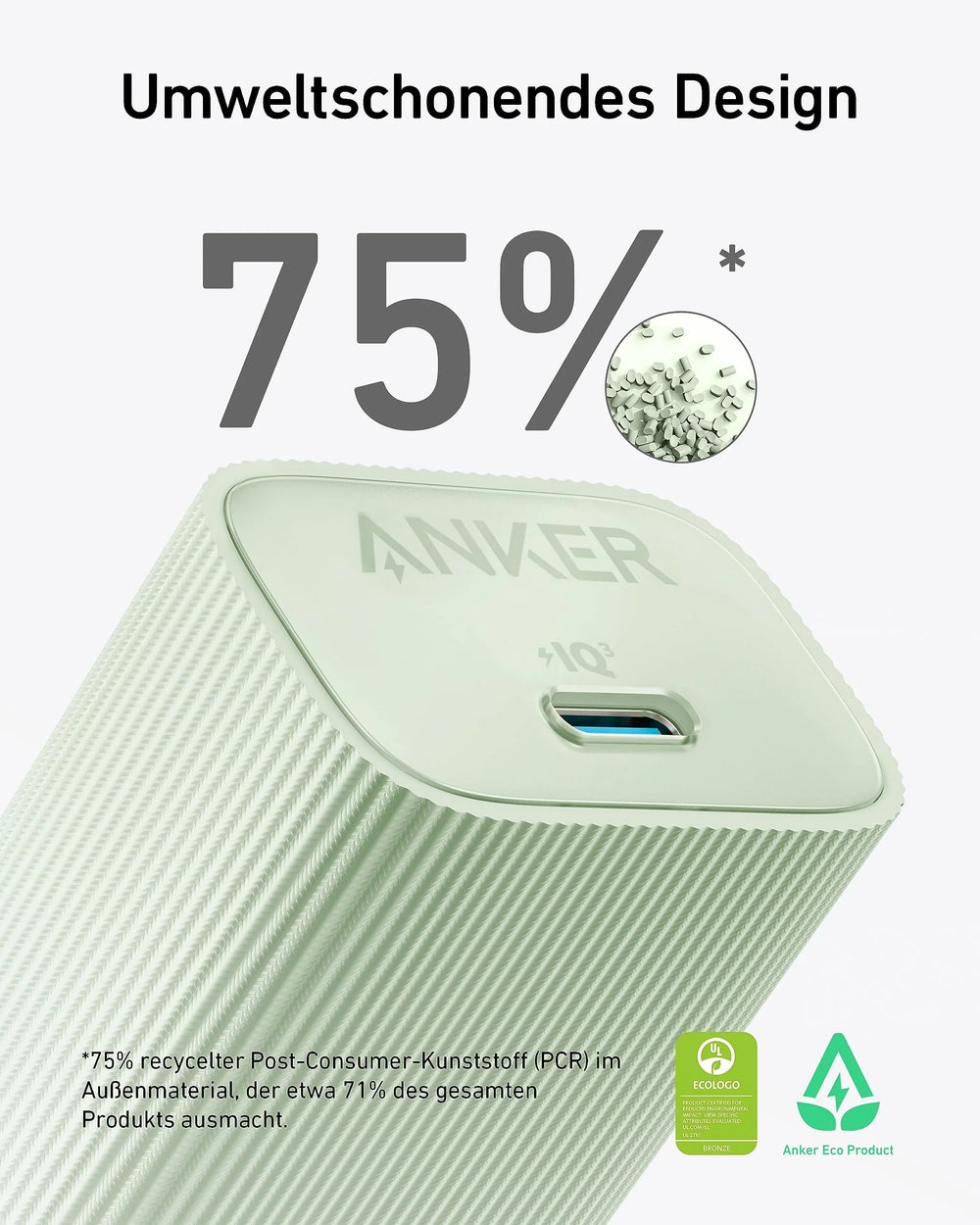 Anker Nano Ladegerät 30 W (511 Nano 4), 1x USB-C, GaN, PD/PPS, EU-Stecker – Grün – Bild 15