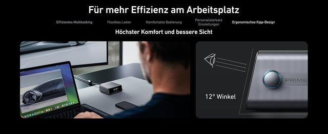 Anker Prime Ladegerät 250 W, 6 Ports (4x USB-C, 2x USB-A), GaNPrime, LCD-Display, App-Steuerung – Schwarz – Bild 14