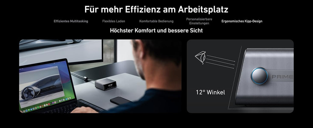 Anker Prime Ladegerät 250 W, 6 Ports (4x USB-C, 2x USB-A), GaNPrime, LCD-Display, App-Steuerung – Schwarz – Bild 14