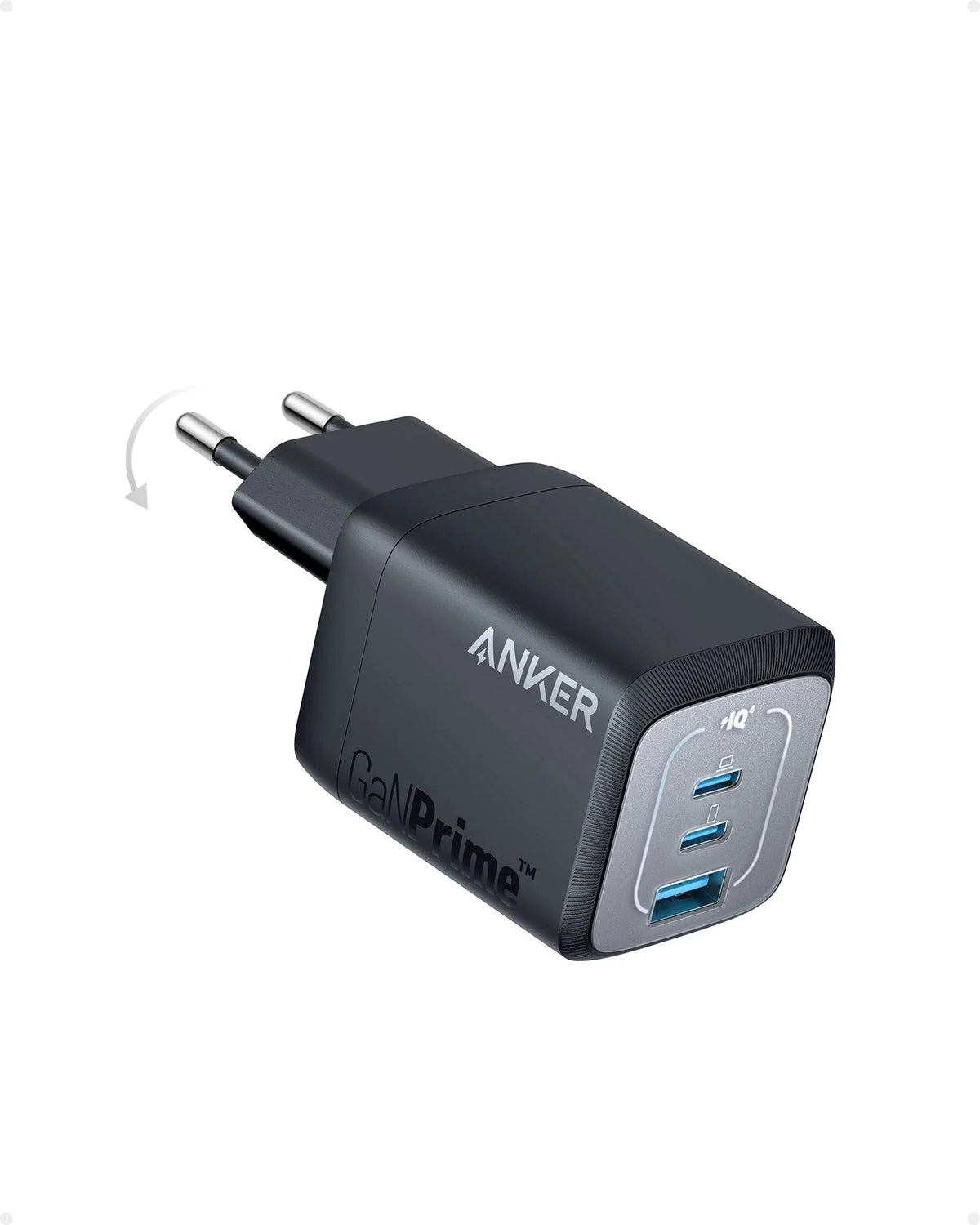 Anker Prime Ladegerät 67 W, 3 Ports (2x USB-C, 1x USB-A), GaNPrime, klappbarer EU-Stecker – Schwarz - anker-a2669313-01.jpg