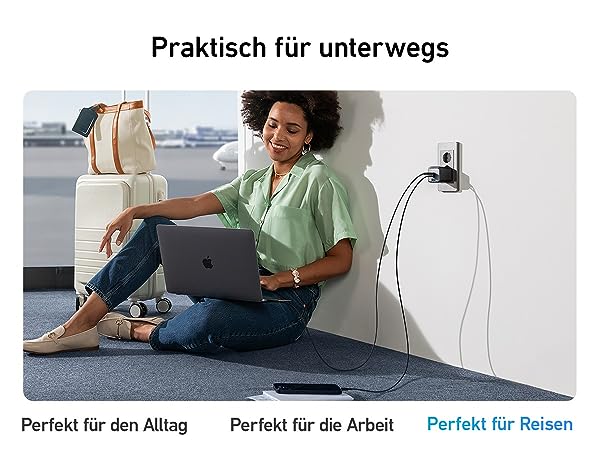 Anker Prime Ladegerät 67 W, 3 Ports (2x USB-C, 1x USB-A), GaNPrime, klappbarer EU-Stecker – Schwarz – Bild 15