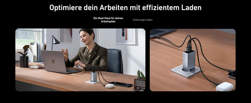 Anker Prime Ladegerät 100 W, 3 Ports (2x USB-C, 1x USB-A), GaN, klappbarer EU-Stecker – Schwarz – Bild 13