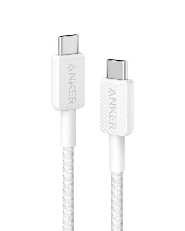 Anker 322 USB-C auf USB-C Kabel 60 W, 0,9 m, geflochten – Weiß - anker-a81f5g21-01.webp