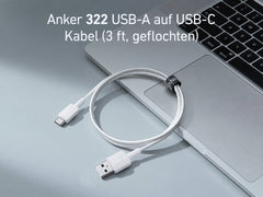 Anker 322 USB-A auf USB-C Kabel, 0,9 m, geflochten – Weiß – Gallery 03