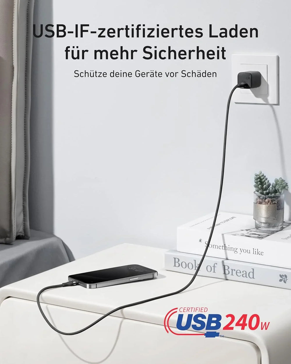 Anker USB-C auf USB-C Kabel 240 W, 0,9 m, Upcycled-geflochten – Schwarz – Gallery 04