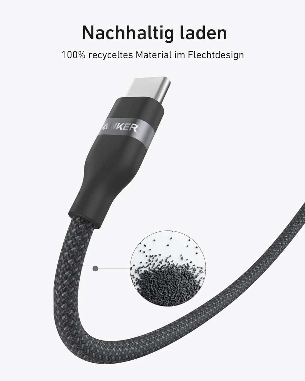 Anker USB-C auf USB-C Kabel 240 W, 1,8 m, Upcycled-geflochten – Schwarz – Gallery 03