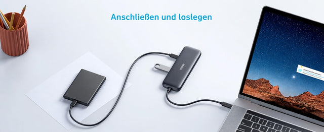 Anker 332 USB-C Hub 5-in-1, HDMI 4K, 3x USB 5 Gbit/s, 100 W PD – Schwarz – Bild 11