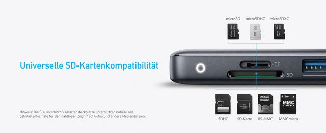 Anker PowerExpand 8-in-1 USB-C PD Media Hub (553), 2x HDMI, Gigabit-LAN, 100 W PD – Grau – Bild 11