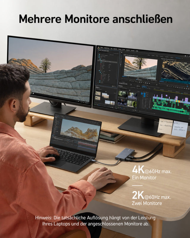 Anker 565 USB-C Hub 11-in-1, HDMI + DisplayPort, 10 Gbit/s, Gigabit-LAN, 100 W PD – Grau – Bild 06