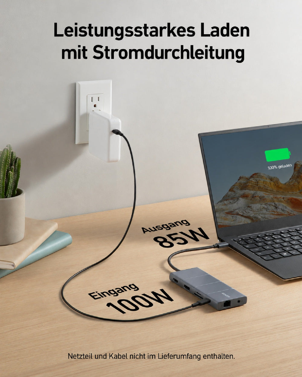 Anker 565 USB-C Hub 11-in-1, HDMI + DisplayPort, 10 Gbit/s, Gigabit-LAN, 100 W PD – Grau – Bild 08