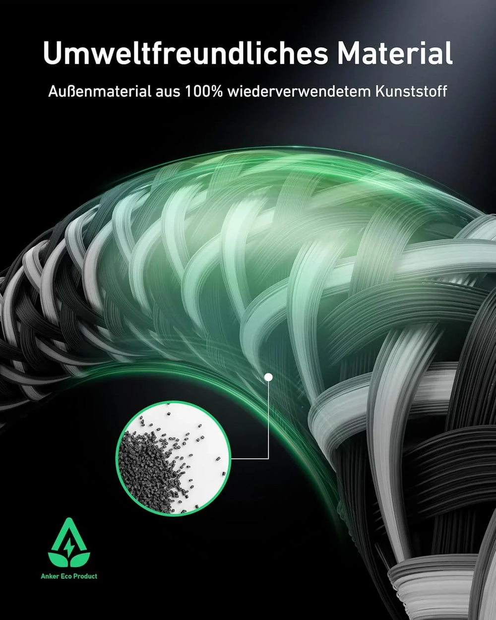 Anker Prime USB-C auf USB-C Kabel 240 W, 1,8 m, Upcycled-geflochten – Schwarz – Gallery 04