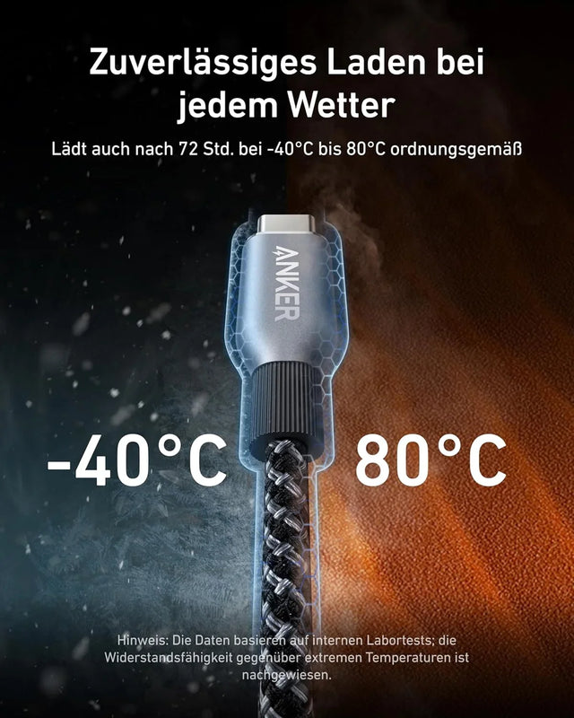 Anker Prime USB-C auf USB-C Kabel 240 W, 1,8 m, Upcycled-geflochten – Schwarz – Gallery 05