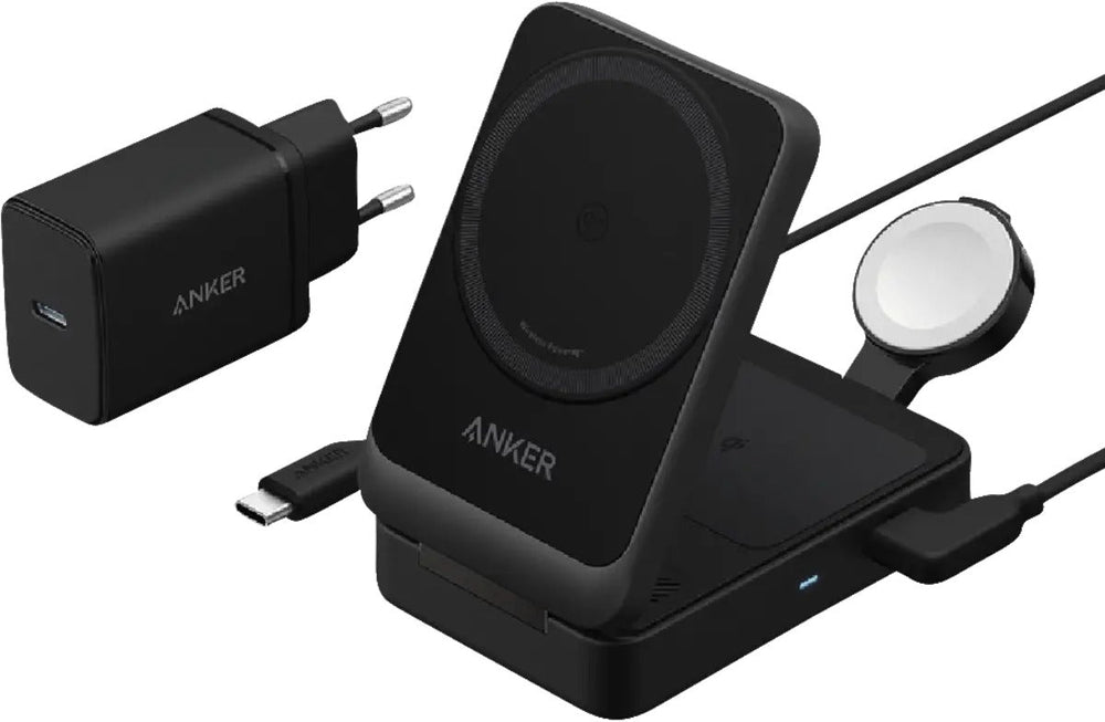 Anker MagGo 3-in-1 Ladestation faltbar, Qi2 15 W, MagSafe-kompatibel, inkl. 40 W Netzteil – Schwarz - anker-b2557311-02.jpg