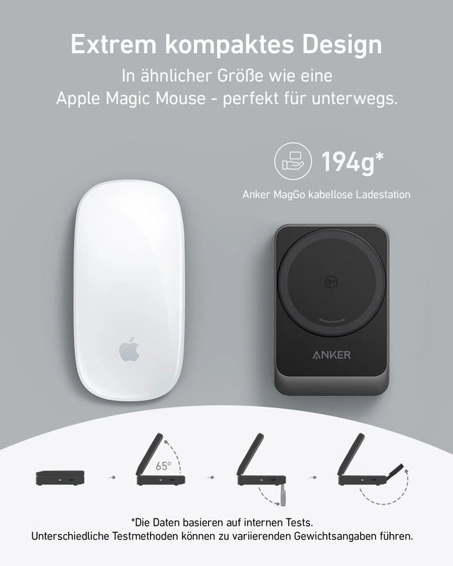 Anker MagGo 3-in-1 Ladestation faltbar, Qi2 15 W, MagSafe-kompatibel, inkl. 40 W Netzteil – Schwarz – Bild 08