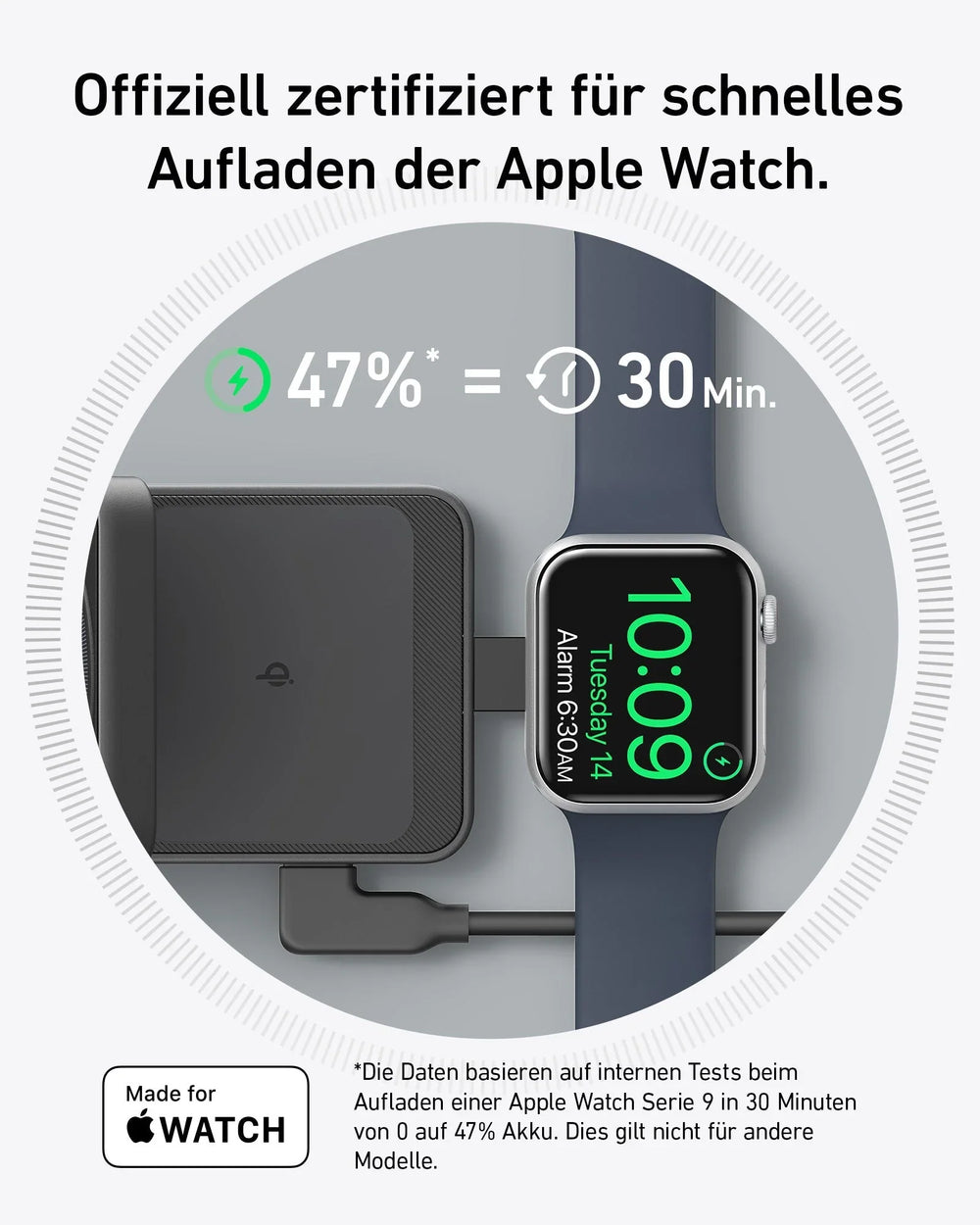 Anker MagGo 3-in-1 Ladestation faltbar, Qi2 15 W, MagSafe-kompatibel, inkl. 40 W Netzteil – Schwarz – Bild 10