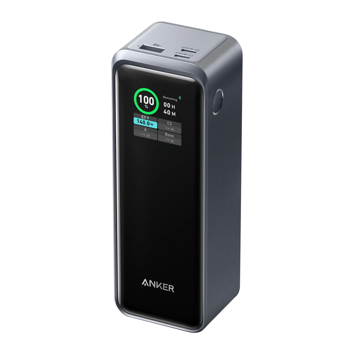 Anker Prime Powerbank 27.650 mAh, 250 W, 3 Anschlüsse, Smart-Display und App-Steuerung – Schwarz/Silber - anker-prime-powerbank-27650mah-250w-a1340012-01.webp