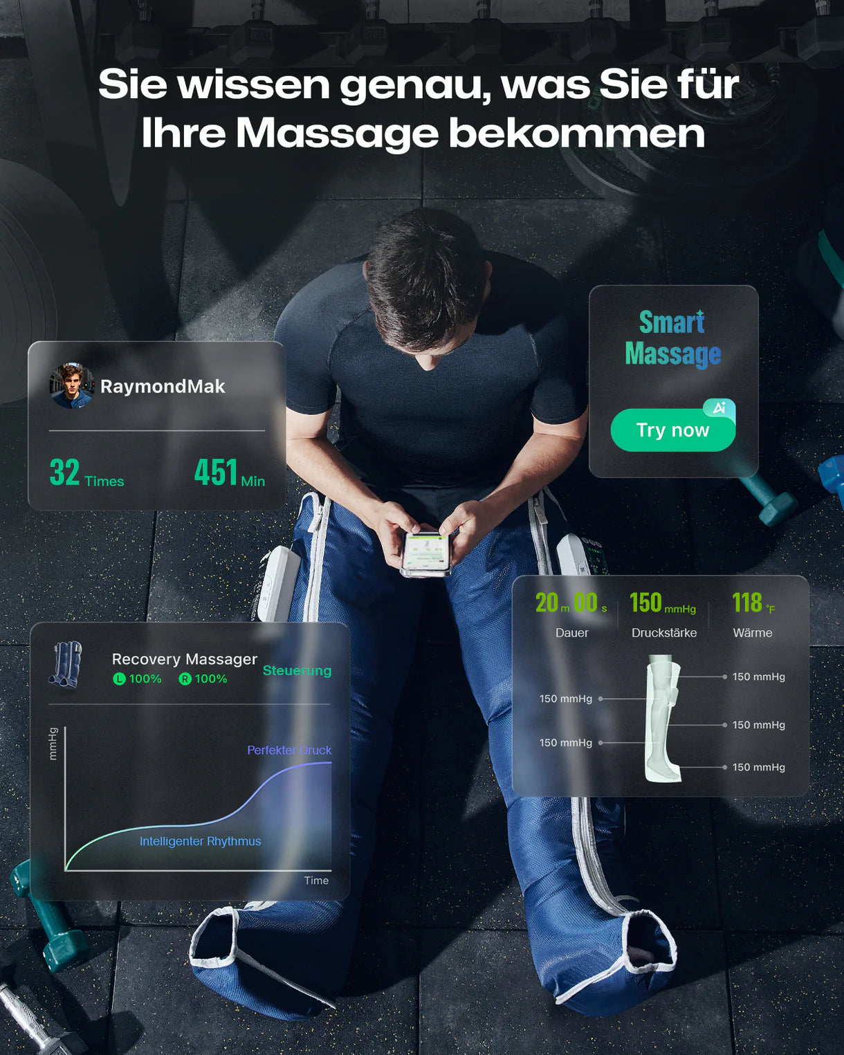 UREVO AI-Powered Wireless Recovery Massager