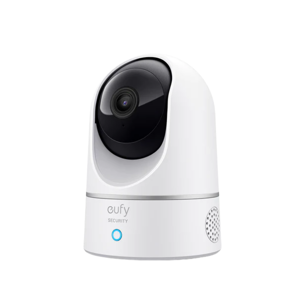 Weiße eufy E220 Innenkamera als klare Produktansicht