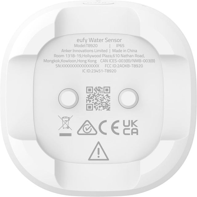 eufy T89203D1 Wasser- und Frostsensor – Unterseite mit Typenschild