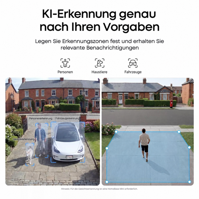 KI-Erkennung und Erkennungszonen der eufyCam C36