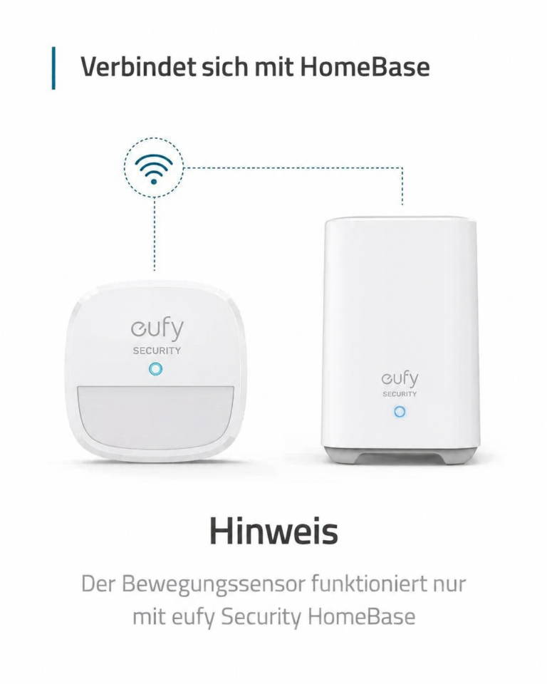 eufy T8910021 Bewegungssensor – Verbindung zur HomeBase