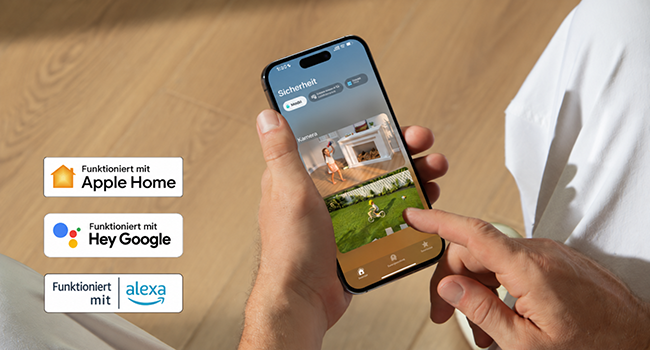 Kompatibilität mit Apple Home, Google Assistant und Alexa