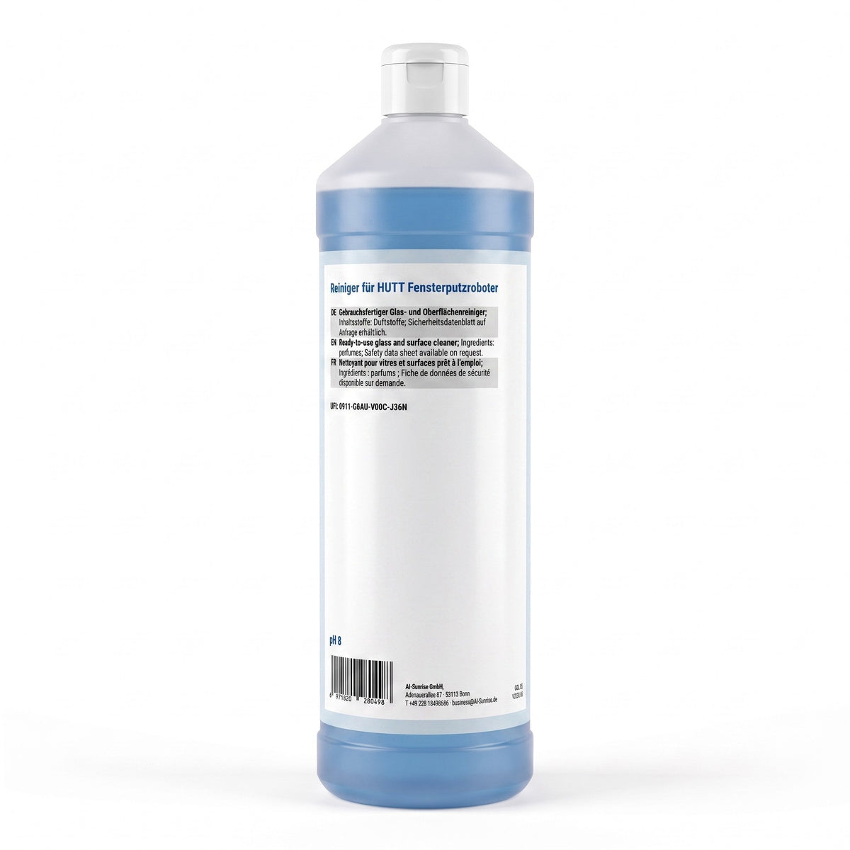 HUTT Cleaning Solution X115 Glasreiniger für Fensterputzroboter, gebrauchsfertig, 1 Liter - hutt-cleaning-solution-x115-02-back.jpg