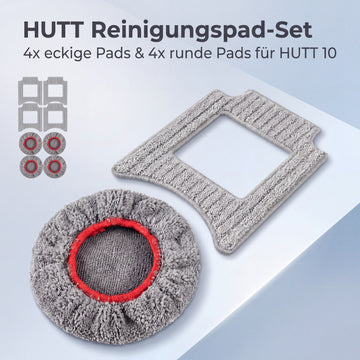 HUTT Reinigungspad-Set für HUTT 10 und HUTT R10, 4 eckige und 4 runde Mikrofaserpads - hutt-reinigungspad-set-hutt-10-01-set.jpg