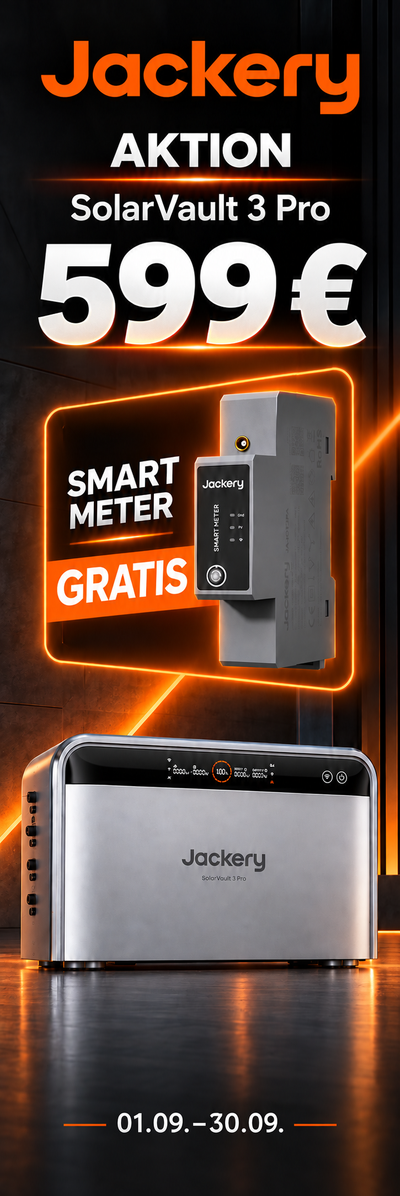 Jackery Aktion SolarVault 3 Pro für 599 Euro plus Smart Meter gratis