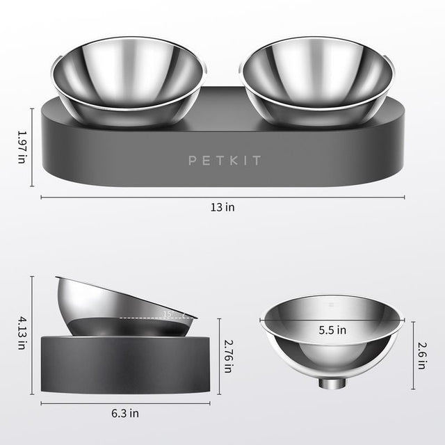 PETKIT Fresh Nano Metal Doppelnapf, 15° neigbar, Edelstahl, erhöht, Schwarz - petkit-6931580105356-03.jpg