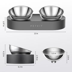 PETKIT Fresh Nano Metal Doppelnapf, 15° neigbar, Edelstahl, erhöht, Schwarz - petkit-6931580105356-03.jpg