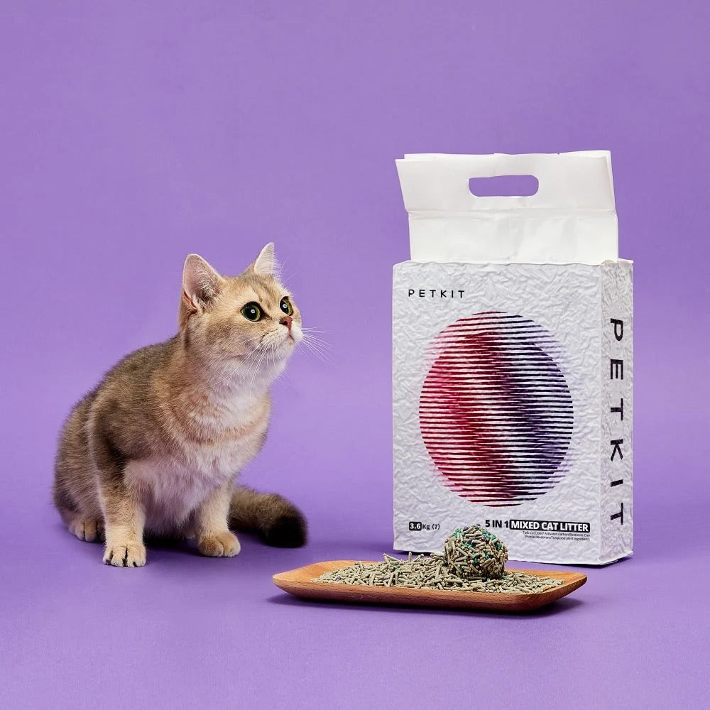 PETKIT 5-in-1 Katzenstreu PKCL04 Tofu und Bentonit mit Aktivkohle, klumpend, staubarm, 4 Beutel à 3,6 kg - petkit-6973293800647-12.jpg